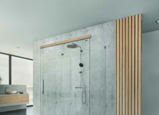 Box doccia Viva, nuove finiture in legno Duscholux, box doccia Viva con rifinitura in legno